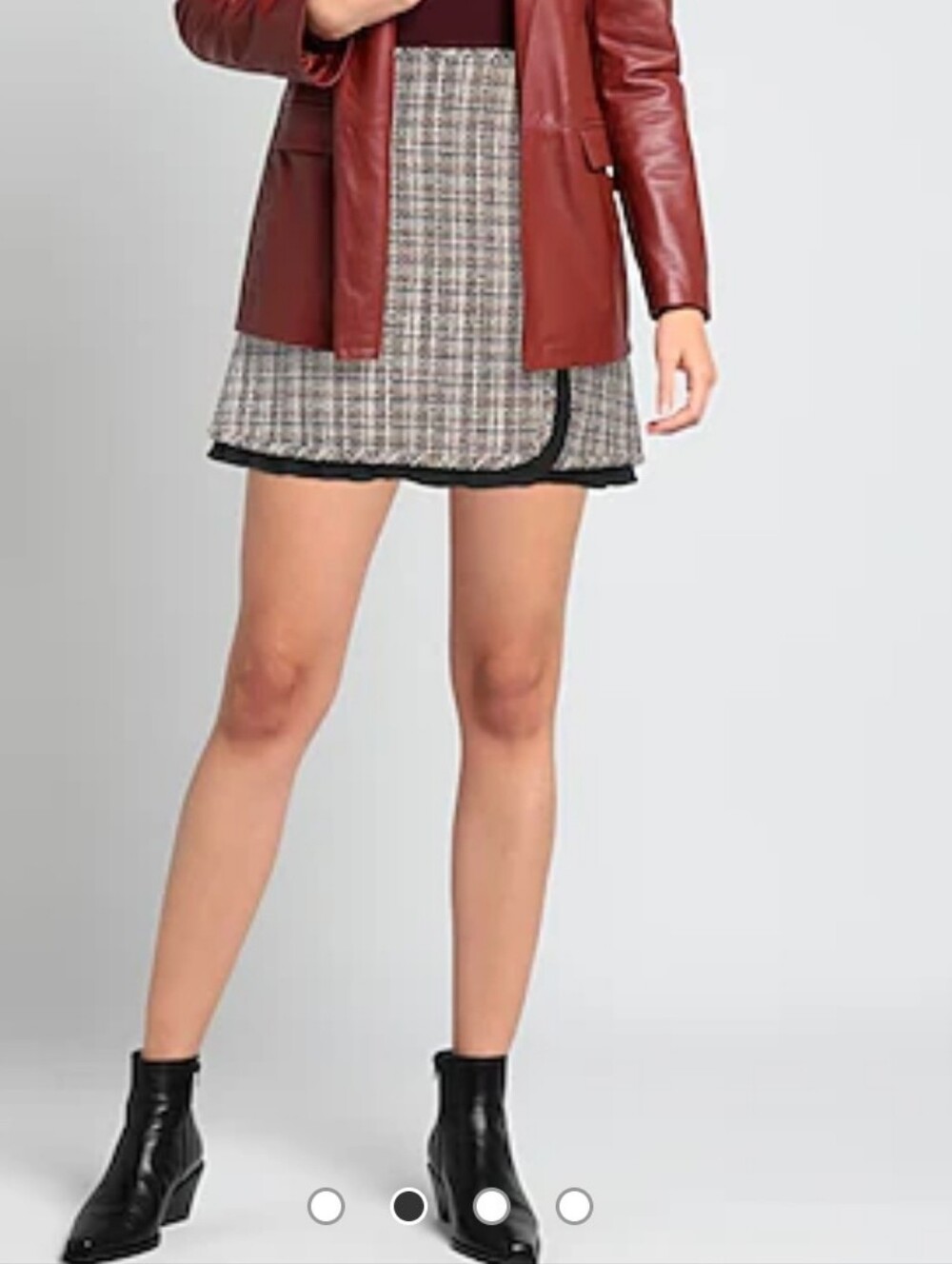 Sandro Plaid Tweed Mini Skirt with Black Trim/ Size 2